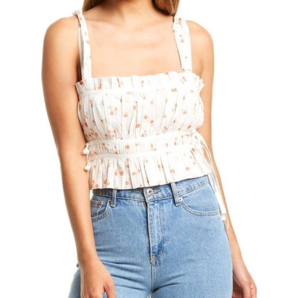 CELINA MOON Tops - CELINA MOON TIE-STRAP CROP TOP